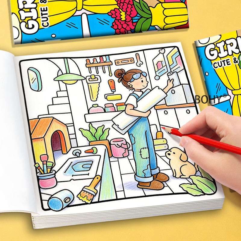 Chinese Art Craft - Album de coloriage relaxant pour filles,