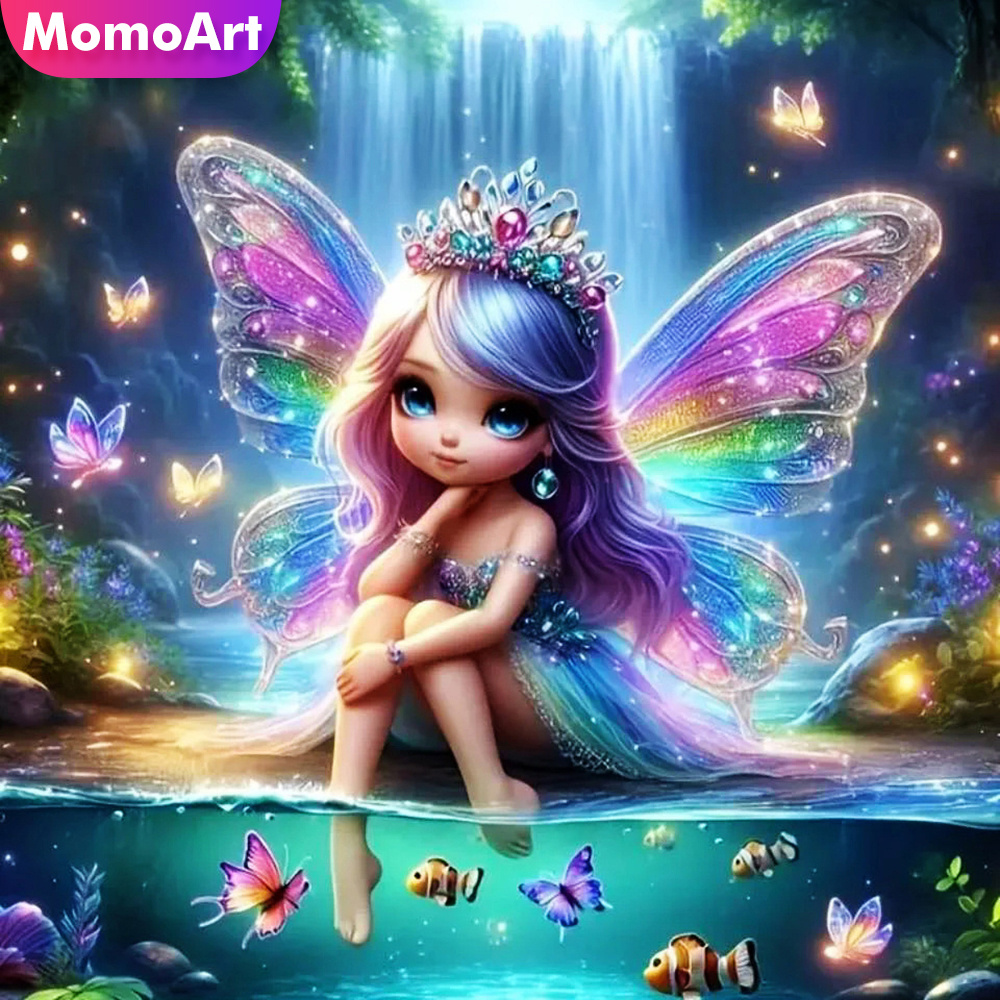 Art Craft Butterfly - Momoart fille diamant mosaïque Portrait nouveau