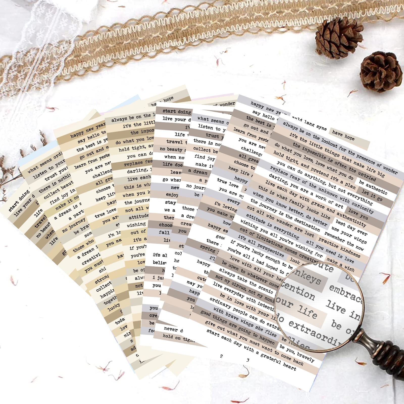 8 pièces autocollants de citat - Art Craft Journals avis et prix