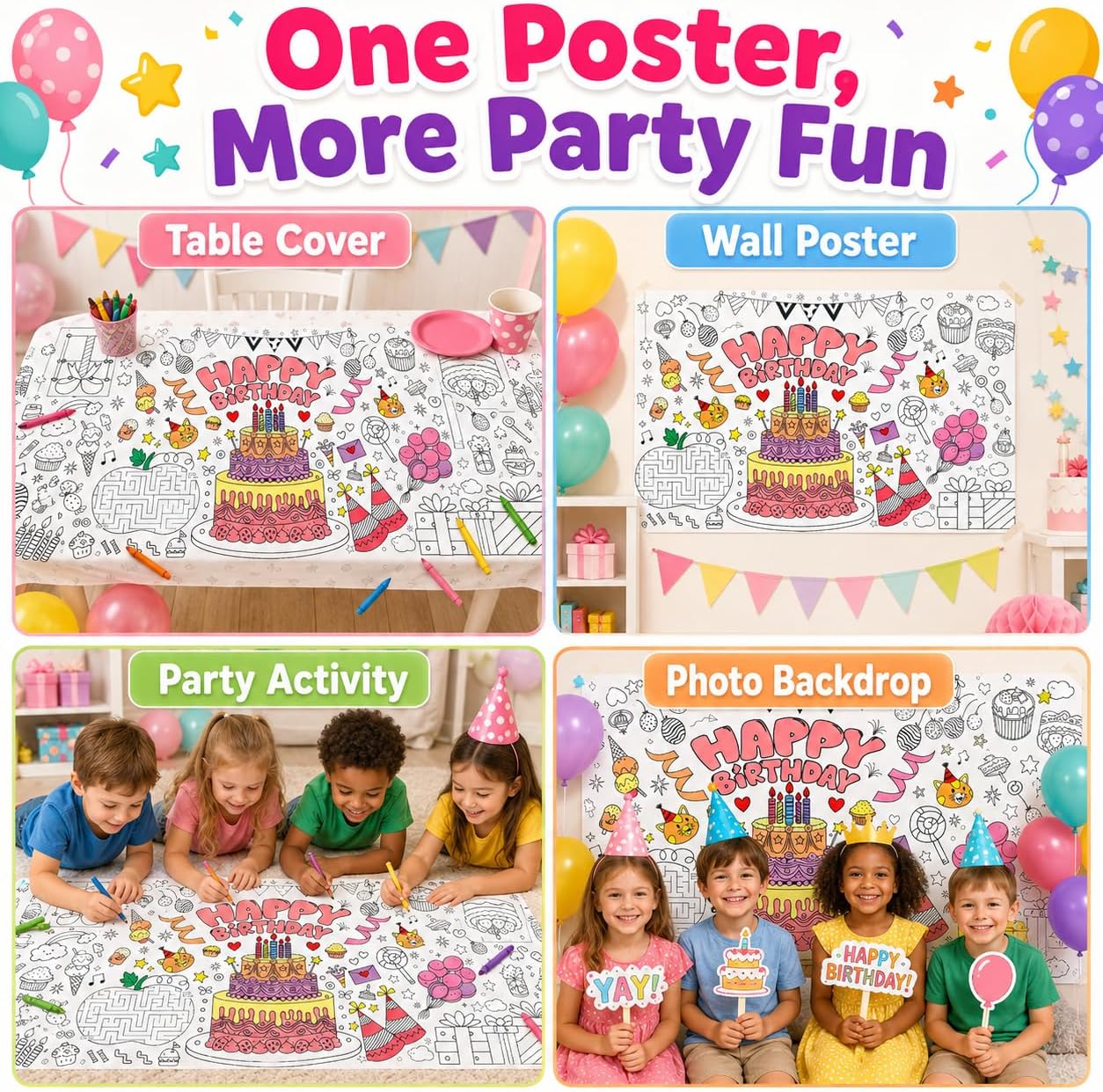 Nappe de coloriage géante pour - Art Craft Birthday Party avis et prix