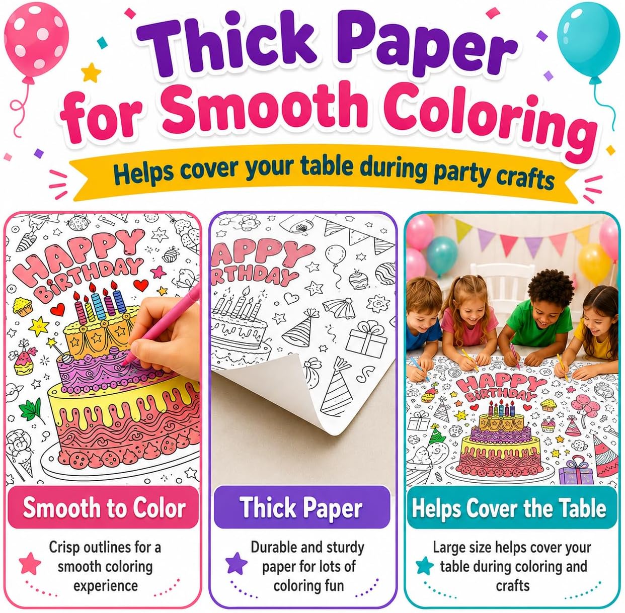 Nappe de coloriage géante pour - Art Craft Birthday Party avis et prix