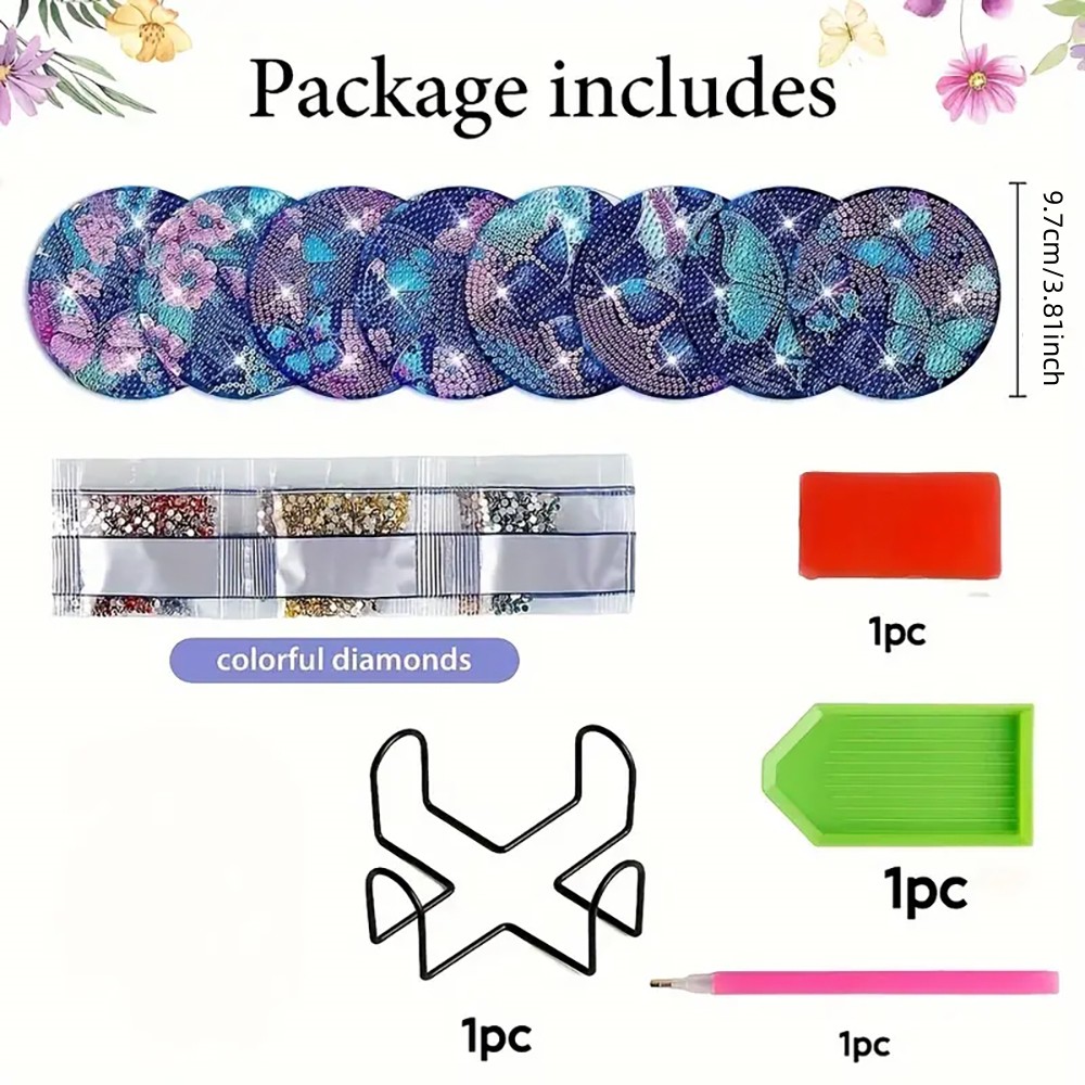 8 sous-verres de peinture diam - Art Craft Butterfly avis et prix