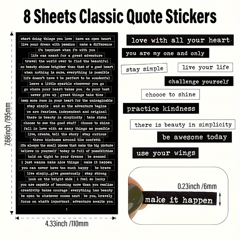 Autocollants de citation inspi - Art Craft Journals avis et prix